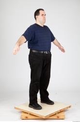 Whole Body Man White Casual Overweight Studio photo references